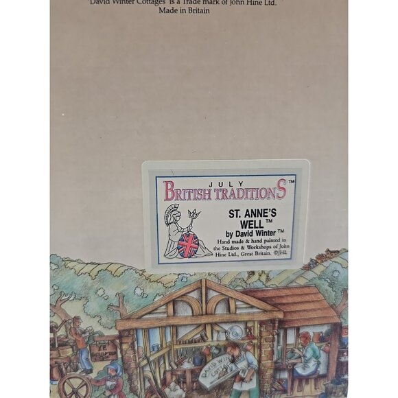 Vintage David Winter Cottages "St Anne's Well" 1989, July British Traditions Box - Picture 9 of 9